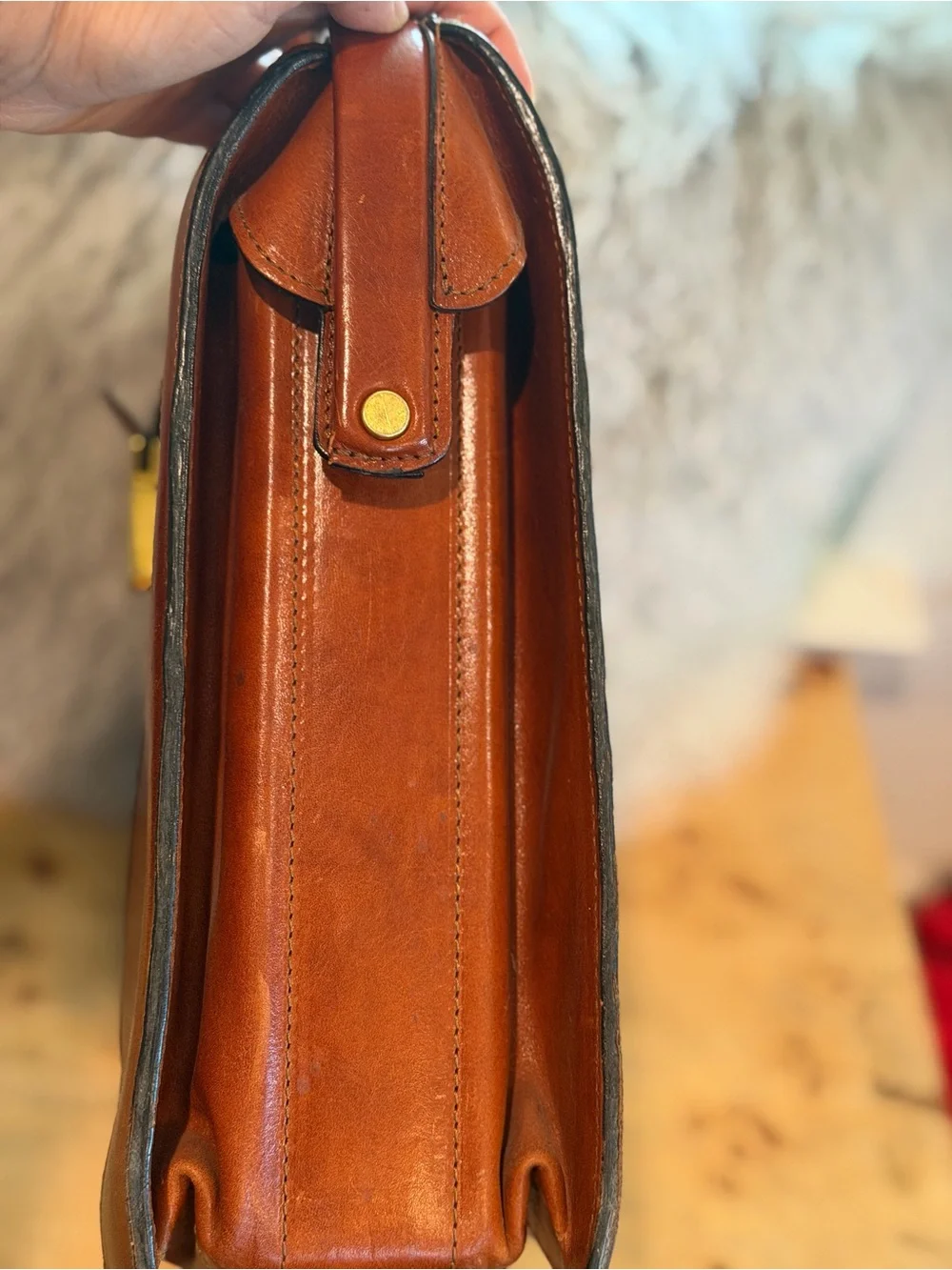 Bosca Leather Briefcase - Brown Classic Men’s Work Bag
